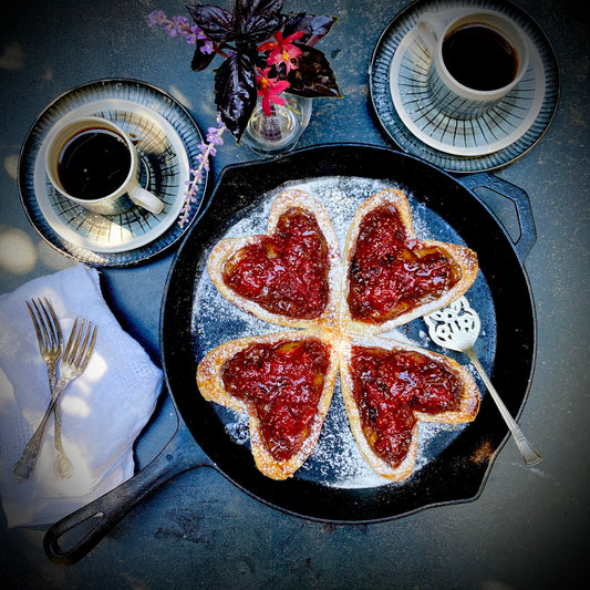 IRONCLAD Caramelised Apple, Cardamon and Raspberry Love Tarts