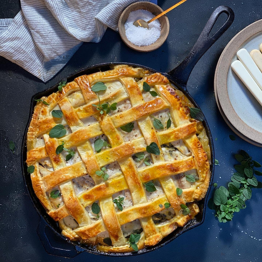 Moana Pāua, Snapper, Horopito and Smoked Kūmara Pie