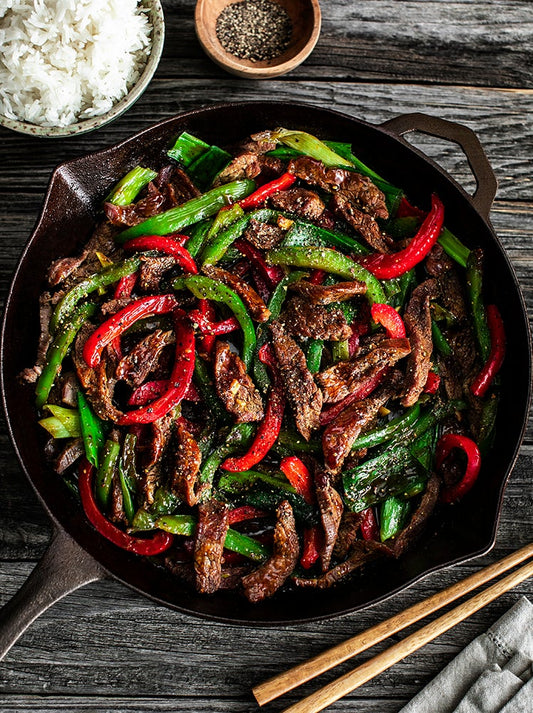 Ironclad Black pepper beef stir fry from Leno Regush