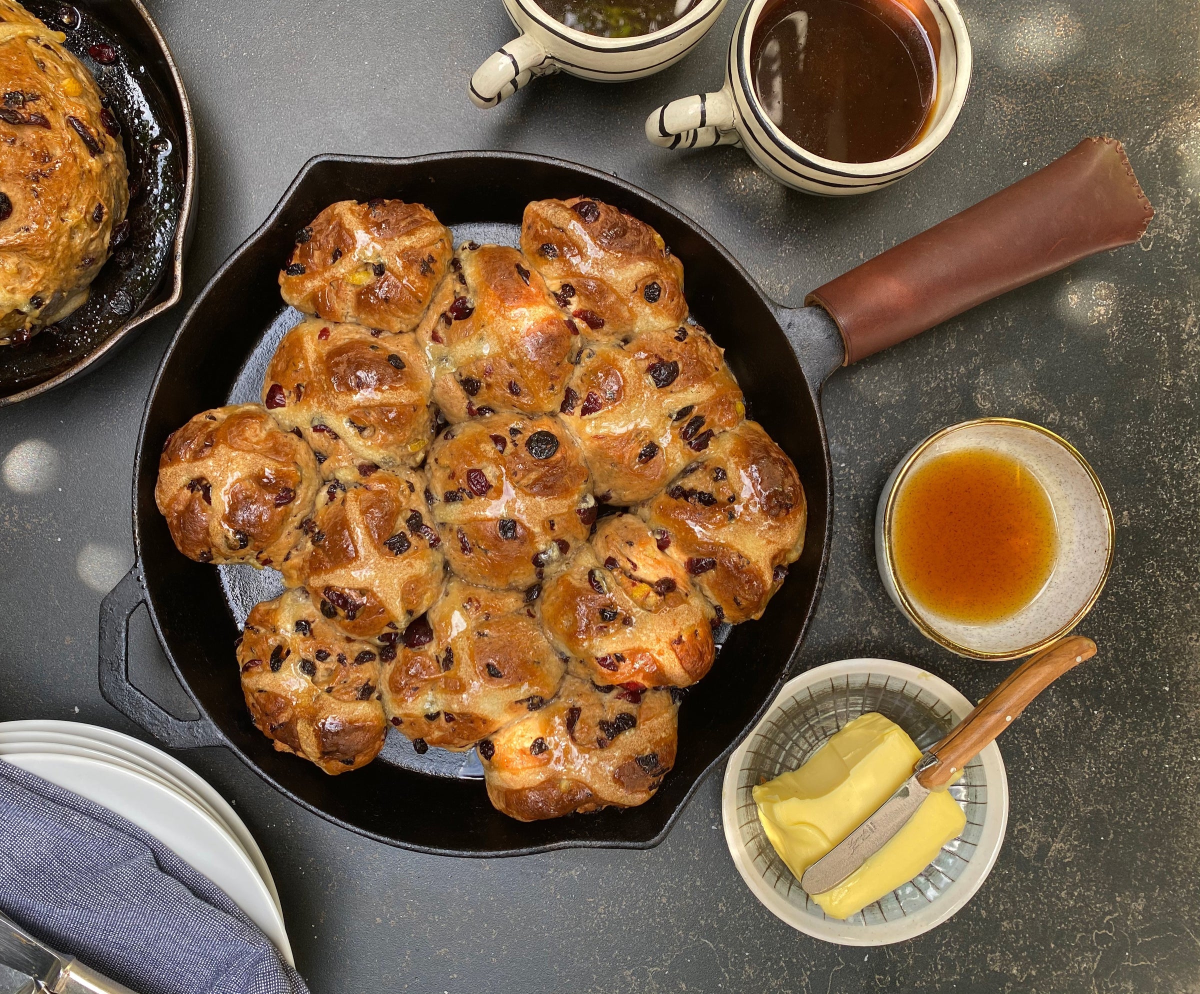 Spicy Cranberry & Currant Hot Cross Buns