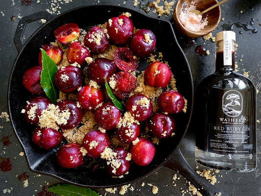 ROASTED BLACK DORIS PLUMS WITH GIN