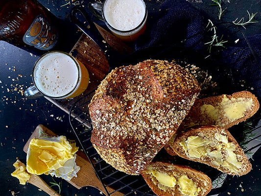 GOOD GEORGE HAZY IPA BREAD WITH A ROSEMARY OAT & ROCK SALT CRUST