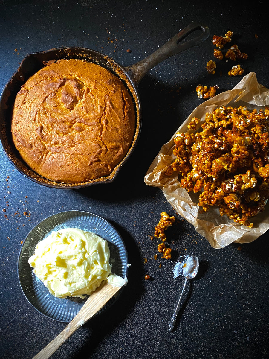 Lil’ Legacy Salted Caramel Popcorn and Orange Cake