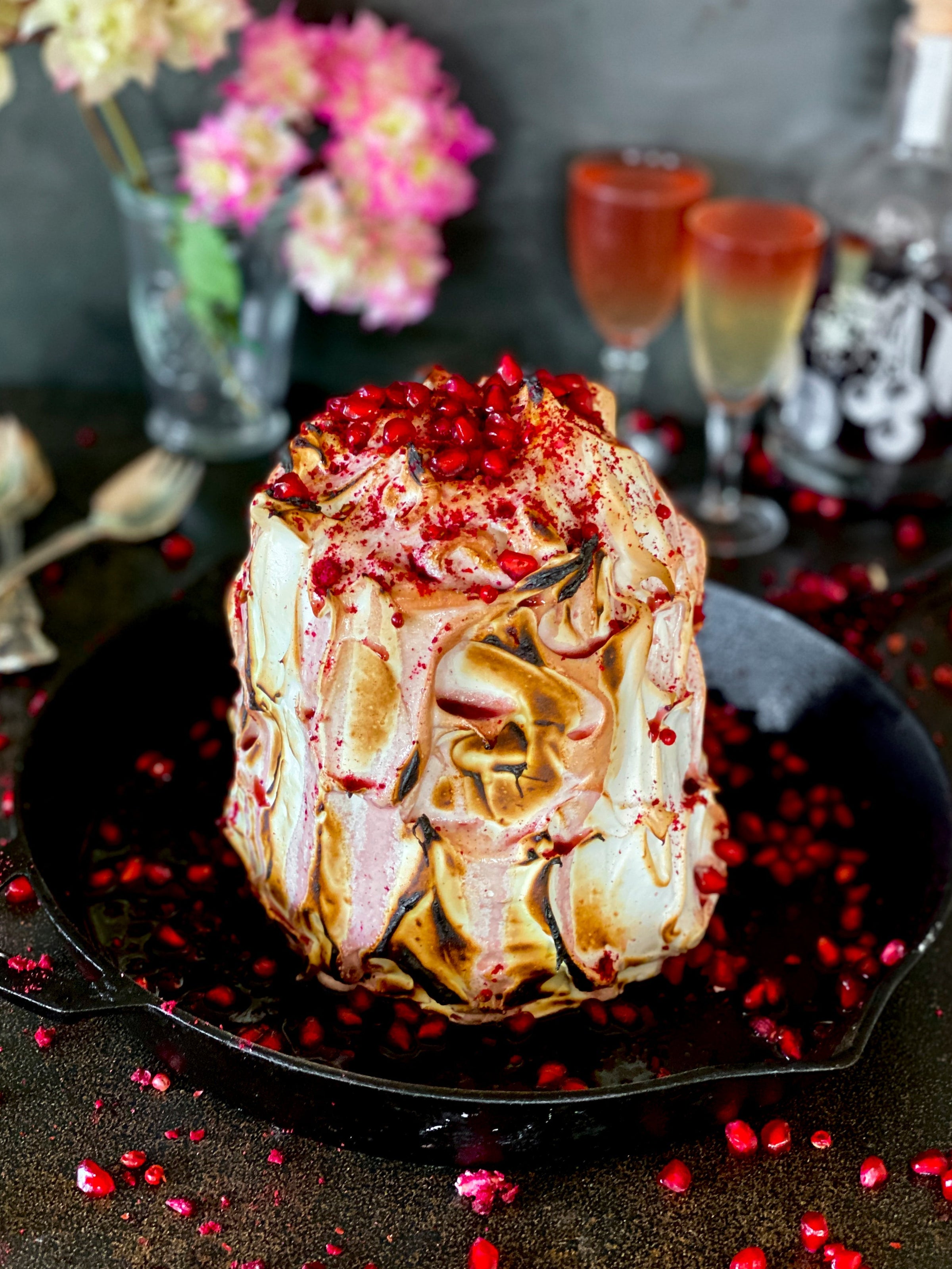 Chocolate Baked Bomb Alaska Flambé