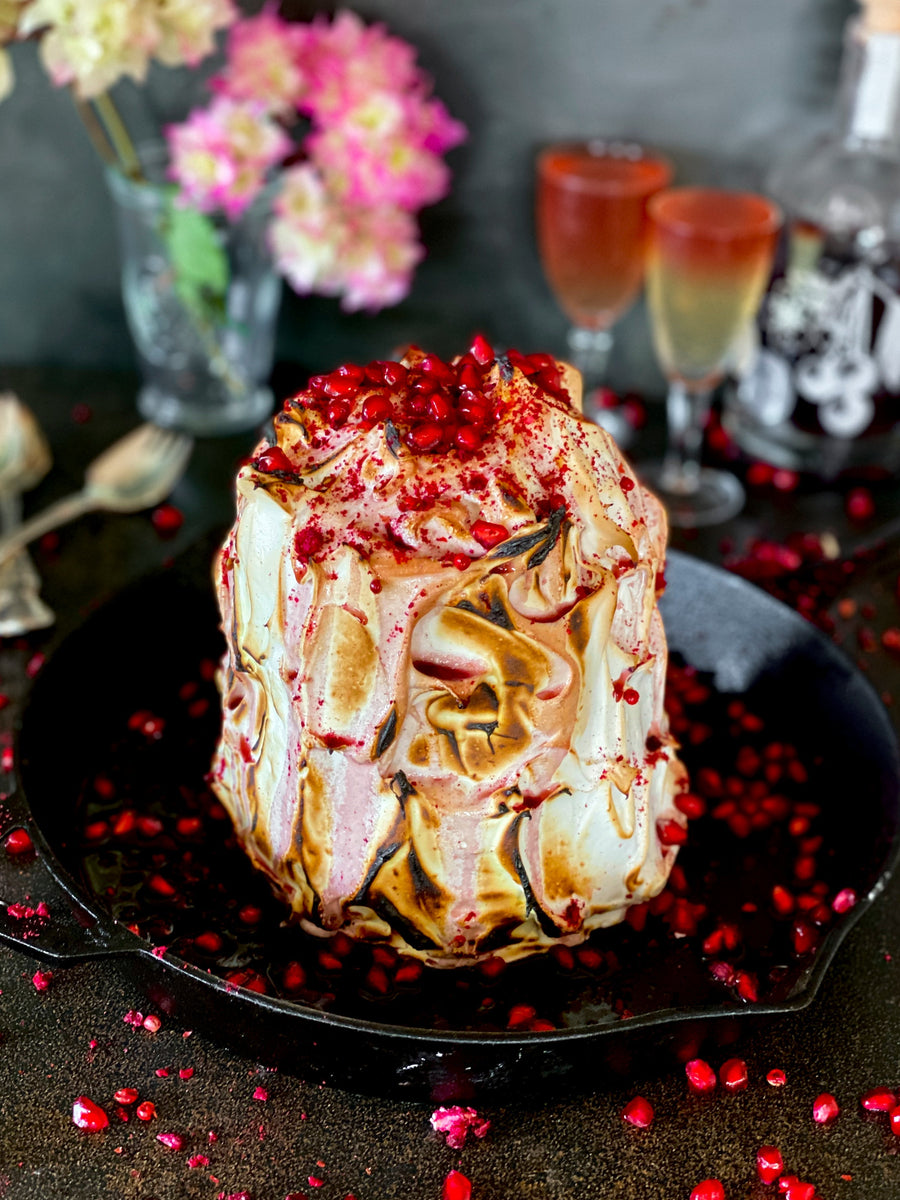 Chocolate Baked Bomb Alaska Flambé