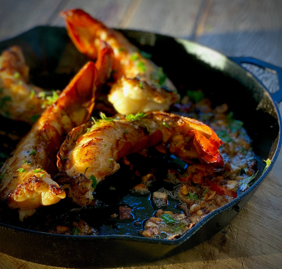 Crayfish Tails in Chimichurri Butter