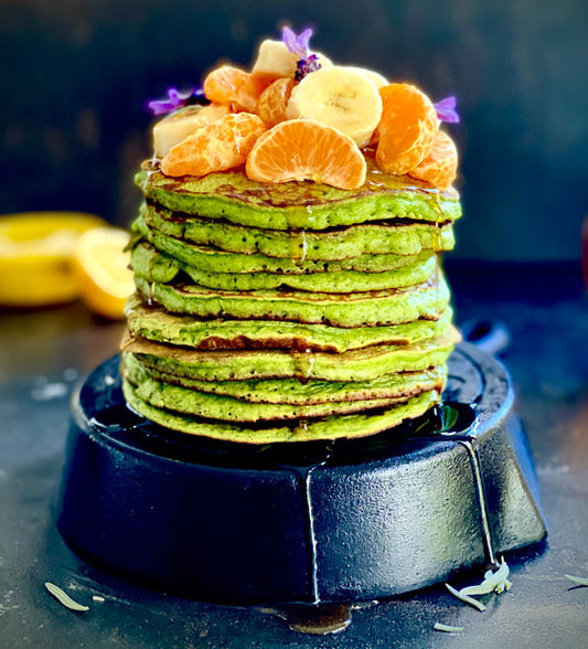 FLUFFY GREEN PANCAKES