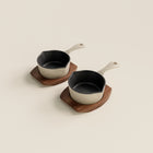 Ironclad Junior | 10cm Satin Enamel Cast Iron Twin Set | Salt Stone
