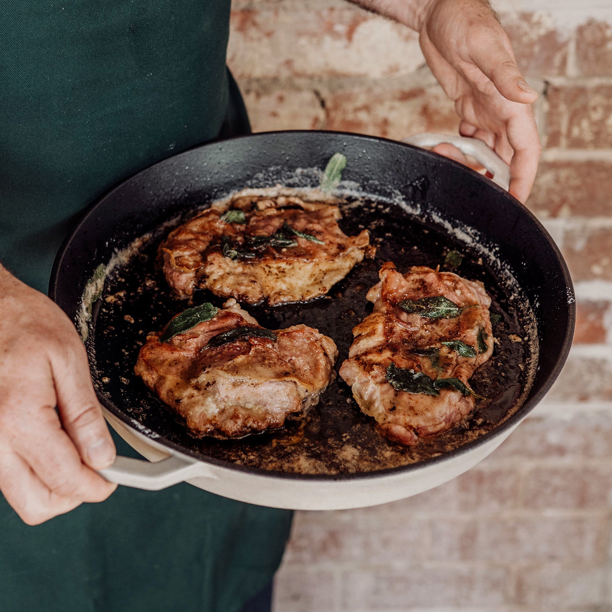 Grande Legacy Pan | 36cm Satin Enamel Cast Iron | Salt Stone
