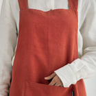 The Linen Apron. Handcrafted Coral Orange Summer Apron