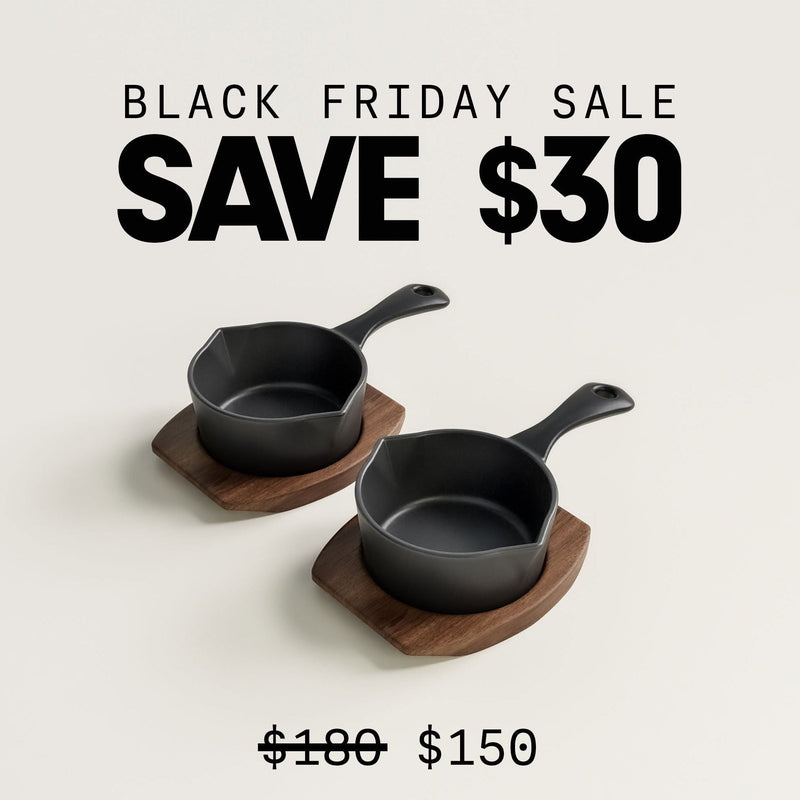 10cm Antique Black Satin Enamel Junior Twin Set