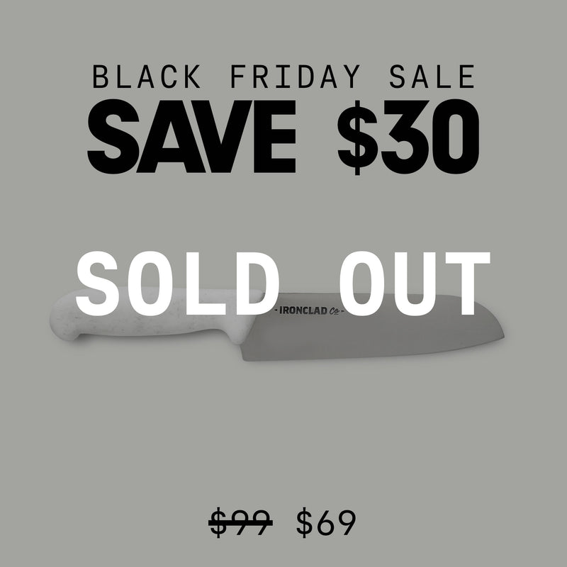 The Wool Santoku Knife. Handcrafted 18cm Wool Fibre Santoku Knife