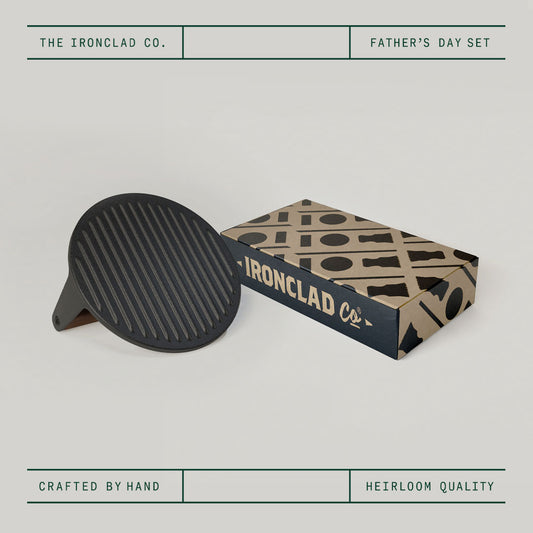 Father's Day Burger Press with Eco-Friendly Cast Iron Care Kit Set