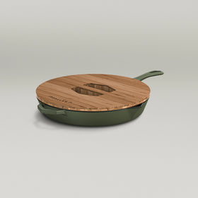 28cm Olive Leaf Satin Enamel Legacy Pan & Serving Lid