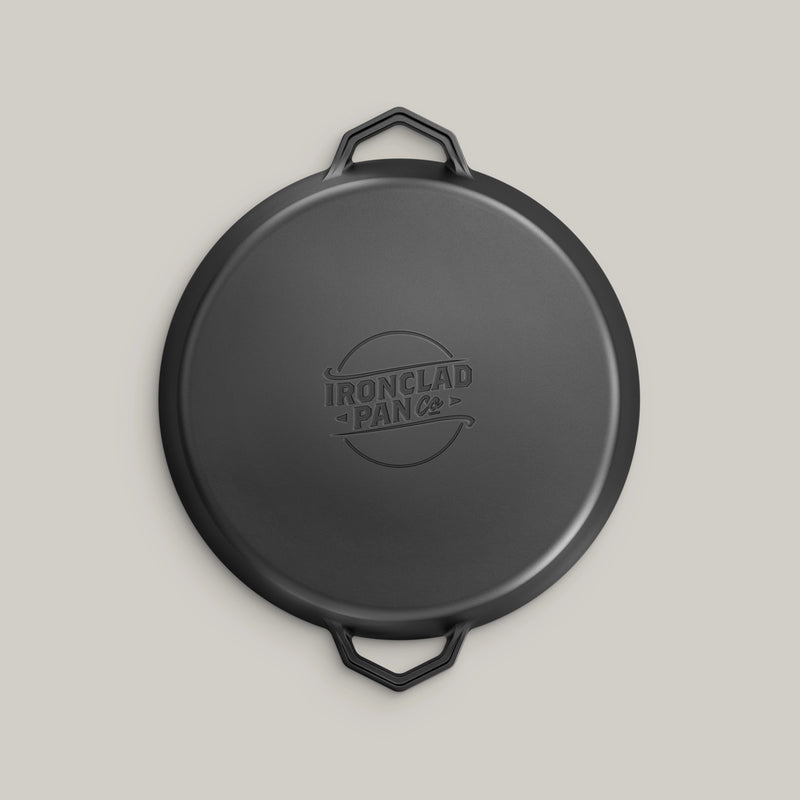 36cm Antique Black Satin Enamel Grande Legacy Pan & Serving Lid