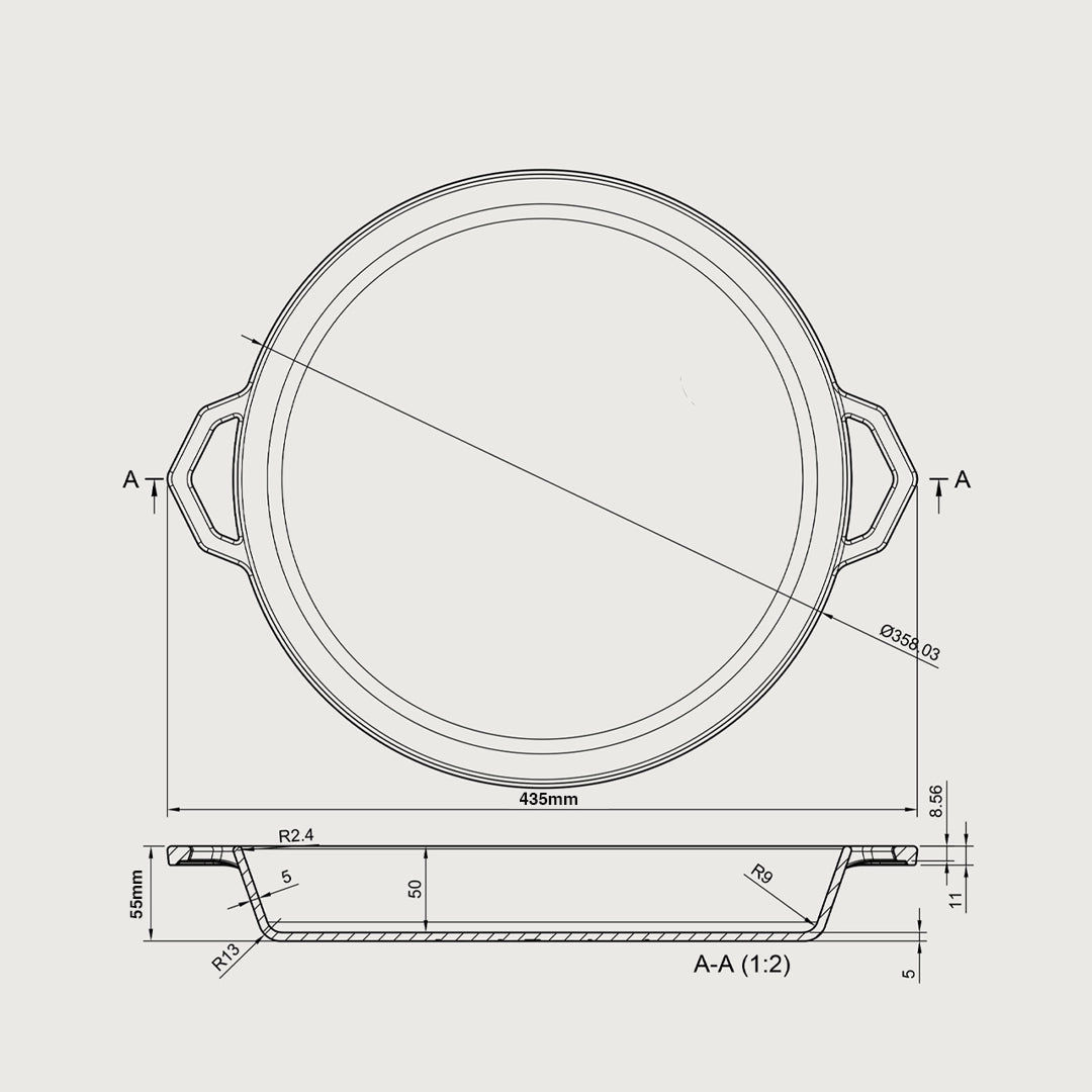 36cm Grande Legacy Pan & Serving Lid by Ironclad Co.