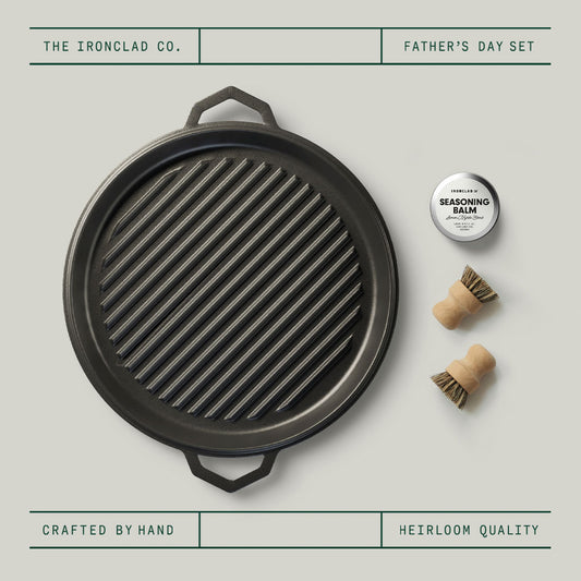 Father's Day Grande Grill with Seasoning Balm & Bamboo Pot Scrubbers