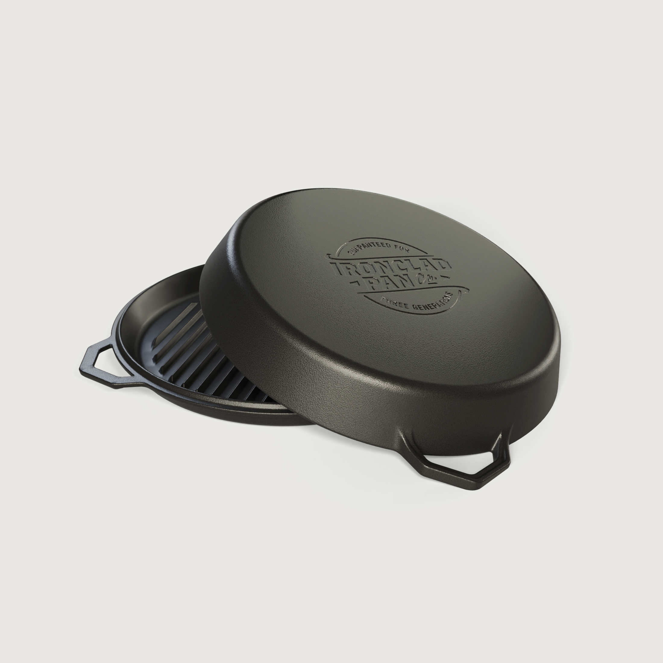 Ironclad Grande Set: 36cm Cast Iron Skillet and Grill