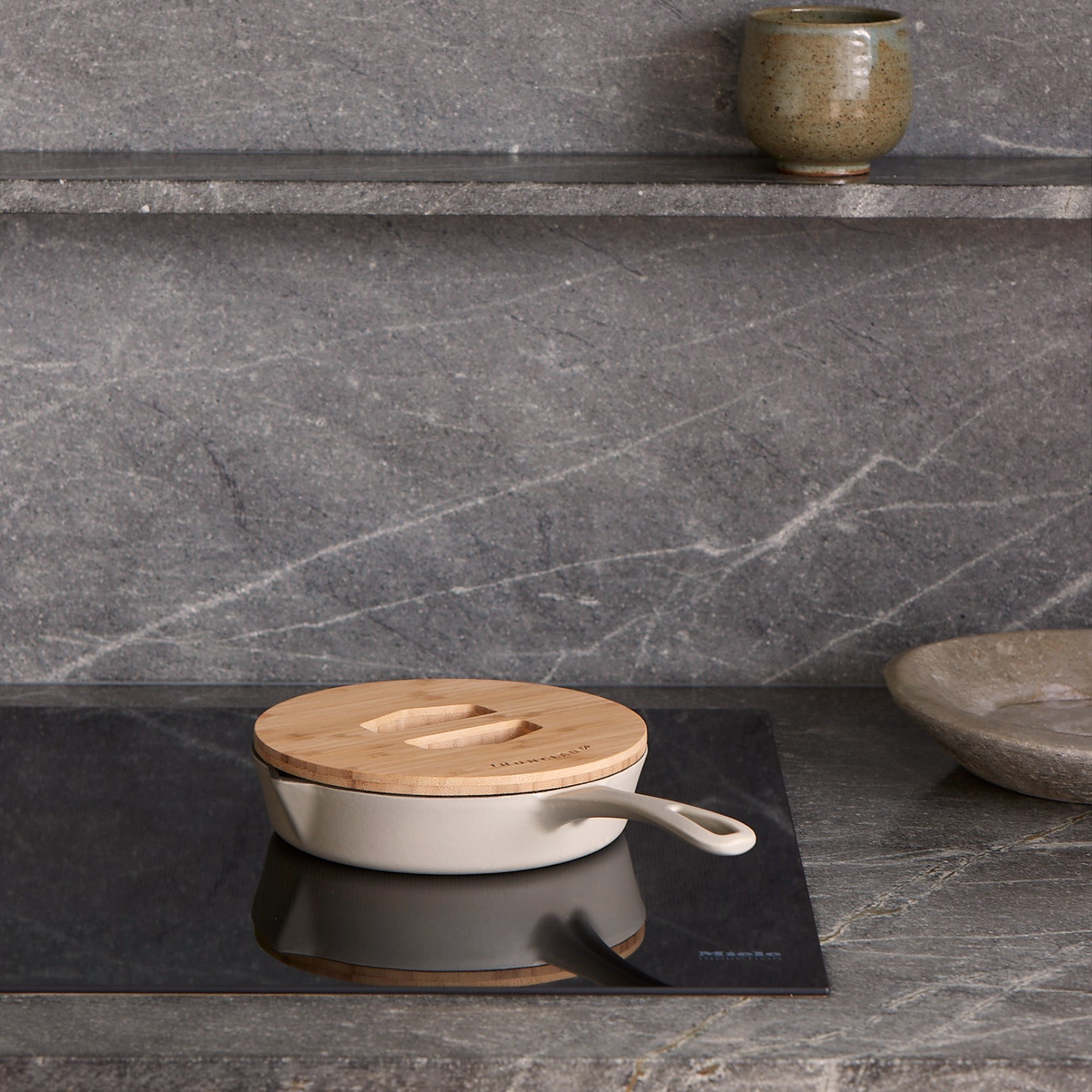 Satin Enamel Cast Iron Pan & Serving Lid