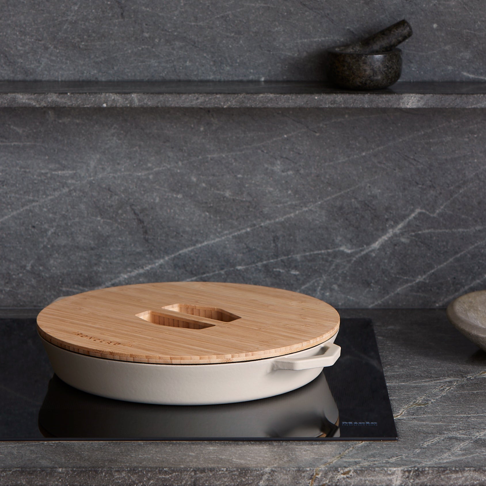 Satin Enamel Cast Iron Pan & Serving Lid