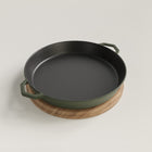 36cm Olive Leaf Satin Enamel Grande Legacy Pan & Serving Lid