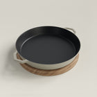 36cm Salt Stone Satin Enamel Grande Legacy Pan & Serving Lid