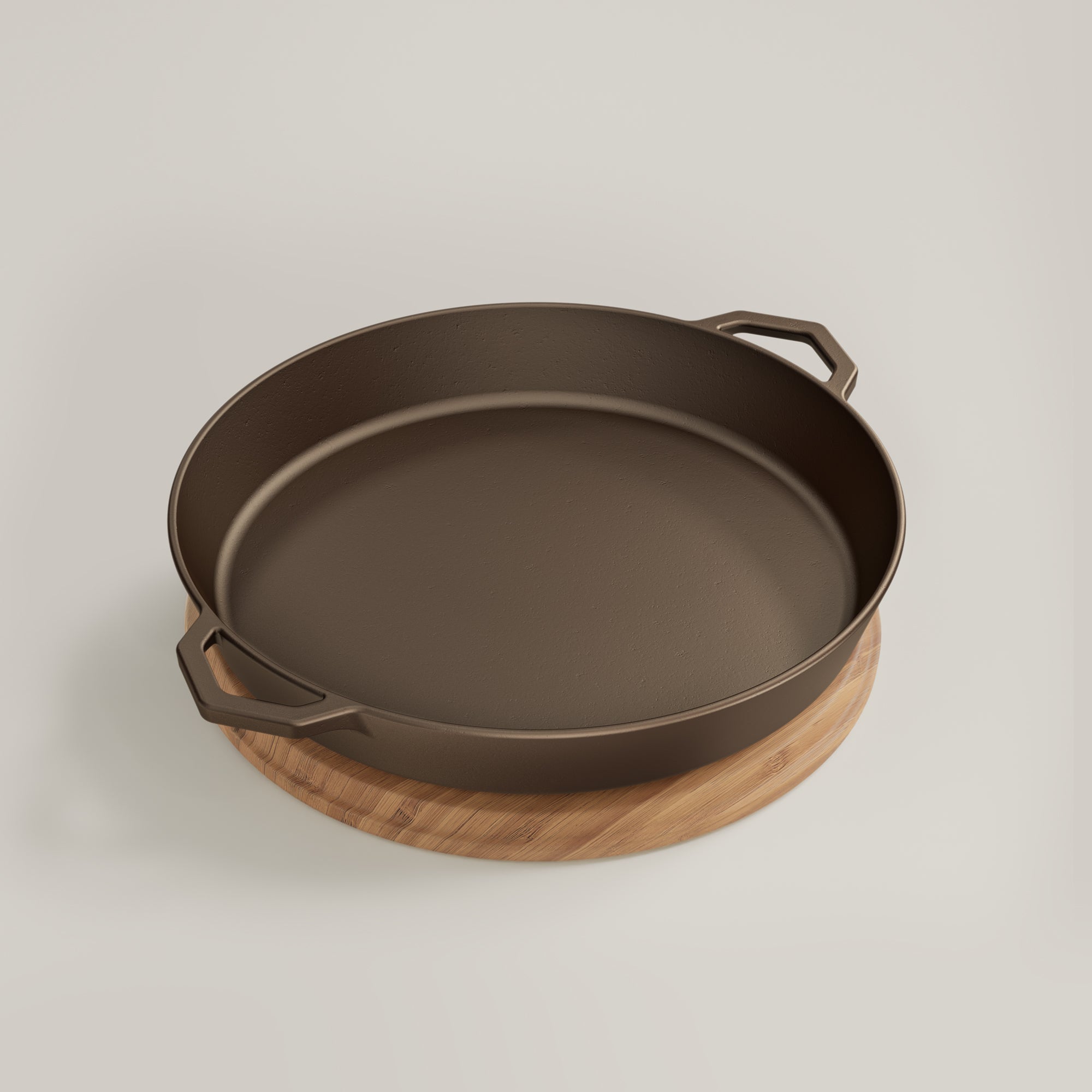 36cm Seasoned Cast Iron Grande Legacy Pan & Serving Lid