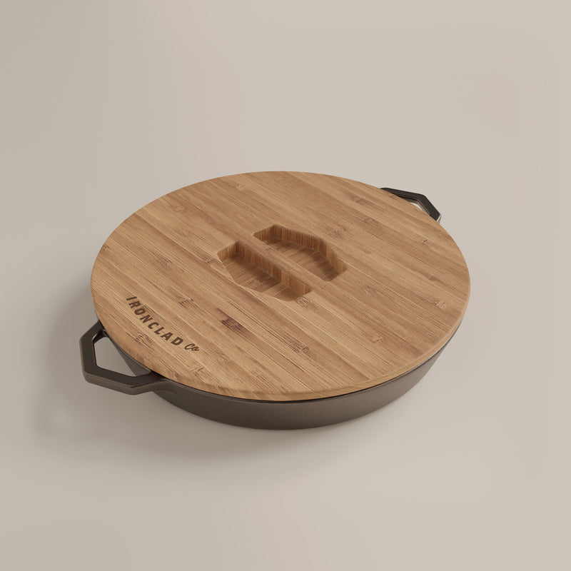 36cm Seasoned Cast Iron Grande Legacy Pan & Serving Lid
