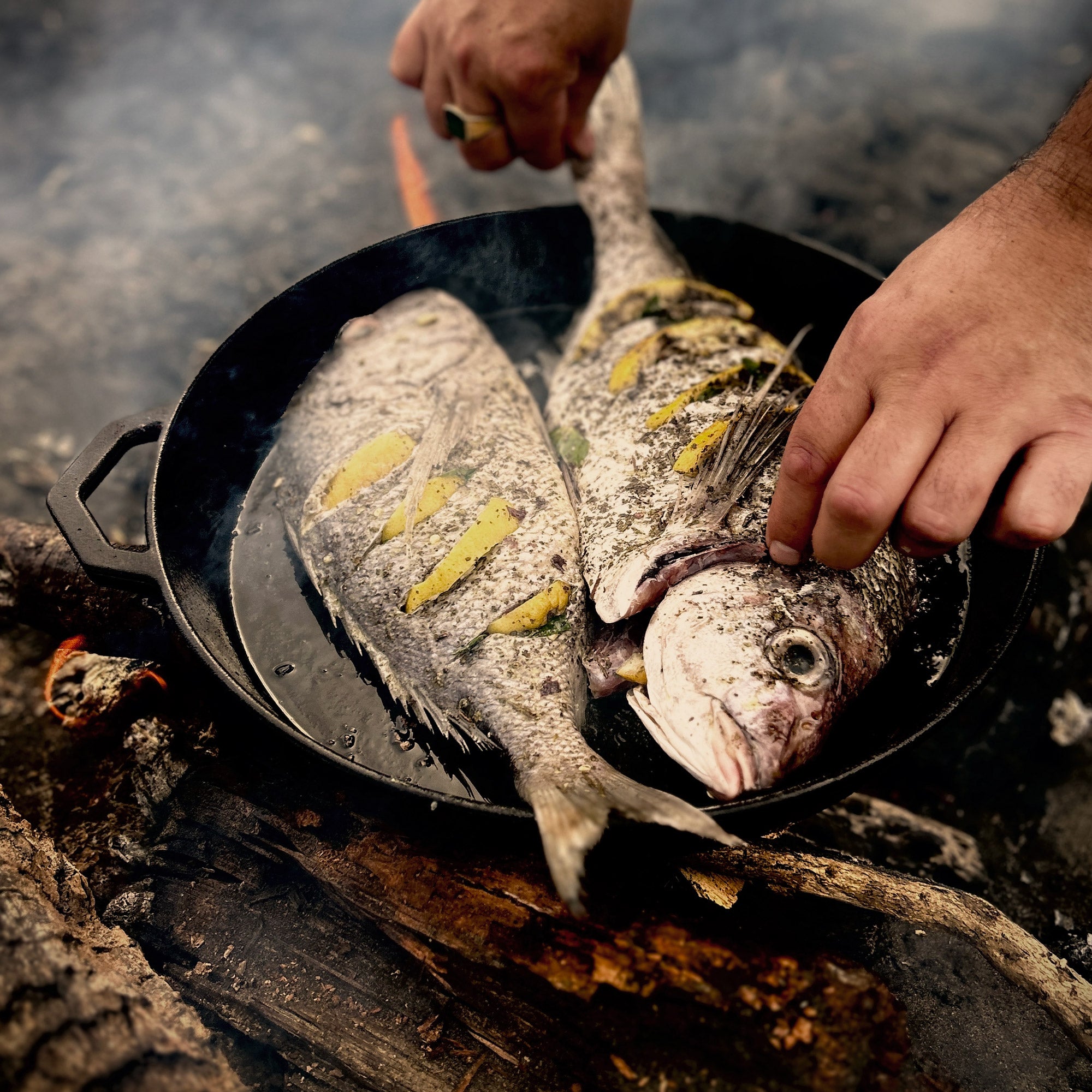 36cm Seasoned Cast Iron Grande Legacy Pan