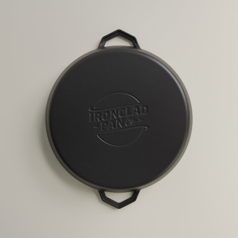 36cm Antique Black Satin Enamel Grande Legacy Pan & Serving Lid