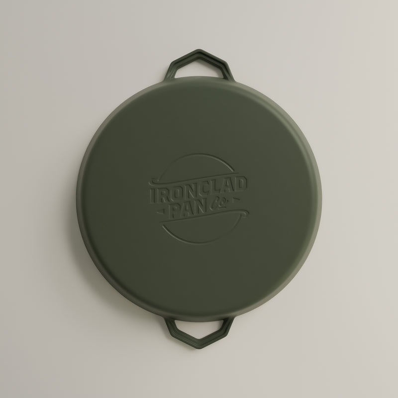 36cm Olive Leaf Satin Enamel Grande Legacy Pan & Serving Lid