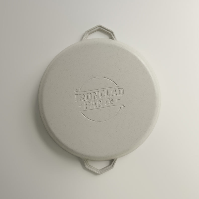 36cm Salt Stone Satin Enamel Grande Legacy Pan & Serving Lid