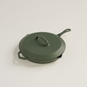 28cm Olive Leaf Satin Enamel Legacy Pan & Lid