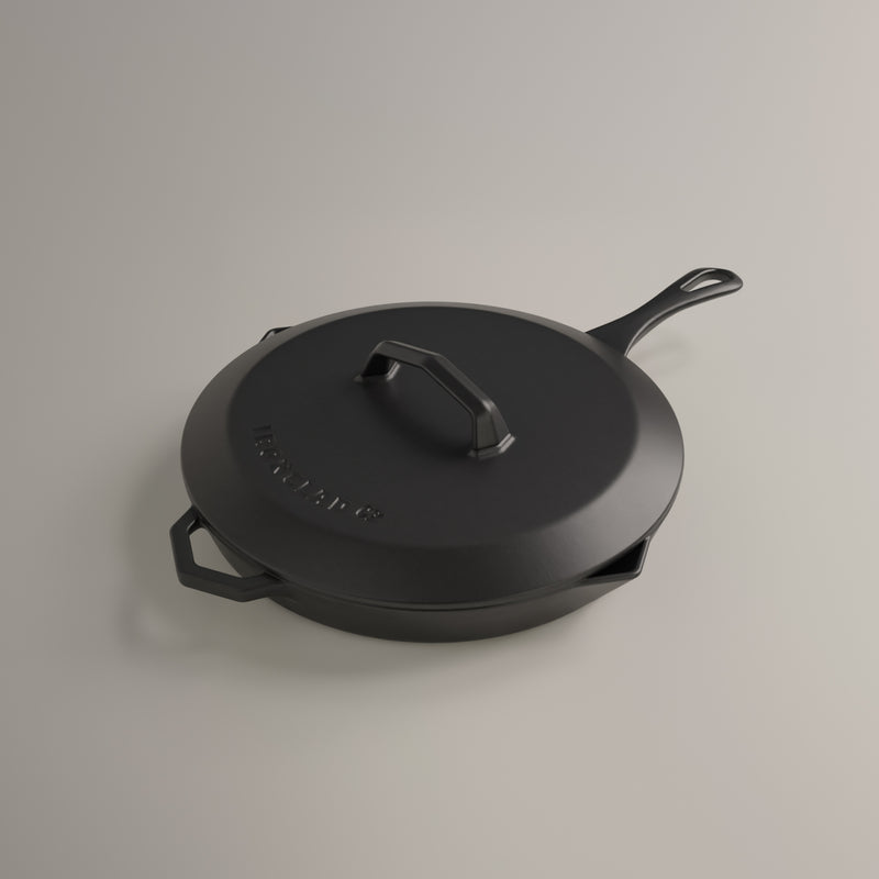 28cm Antique Black Satin Enamel Legacy Lid