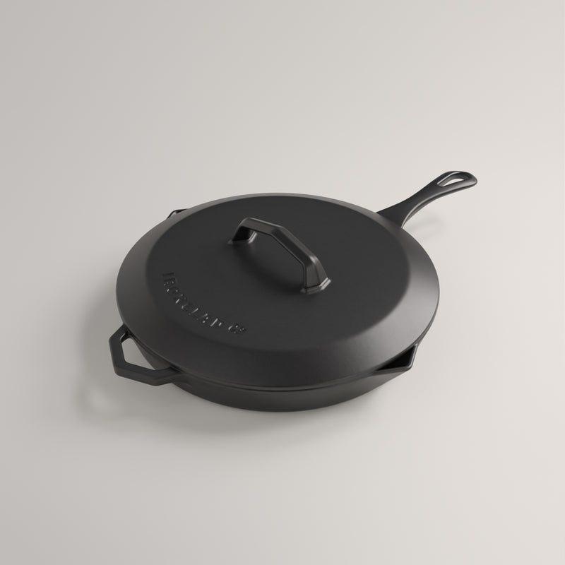 28cm Antique Black Satin Enamel Legacy Pan & Lid
