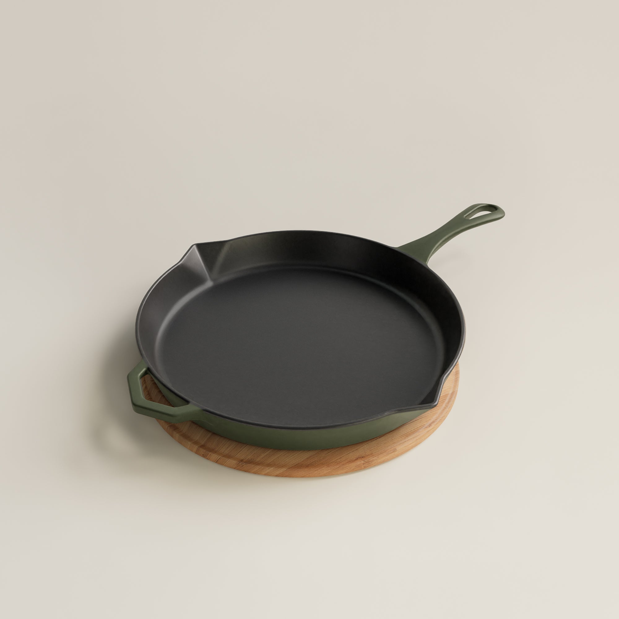 28cm Olive Leaf Satin Enamel Legacy Pan & Serving Lid
