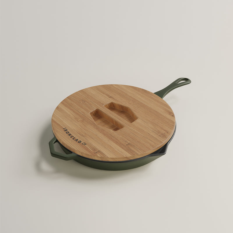 28cm Olive Leaf Satin Enamel Legacy Pan & Serving Lid