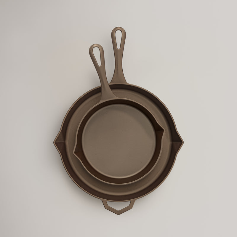 The Legacy Bundle Handcrafted 28cm and 20cm Cast Iron Pans