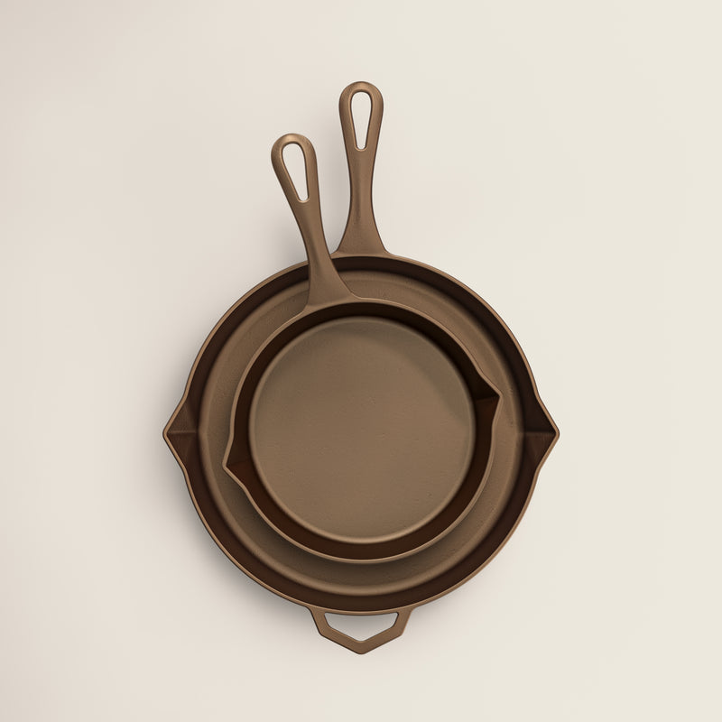 The Legacy Bundle Handcrafted 28cm and 20cm Cast Iron Pans