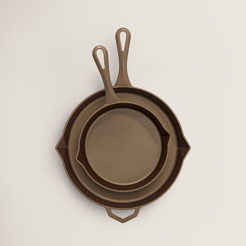 The Legacy Bundle Handcrafted 28cm and 20cm Cast Iron Pans