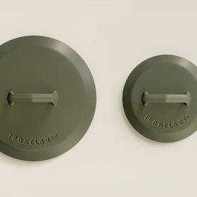 20cm & 28cm Olive Leaf Satin Enamel Lid Duo