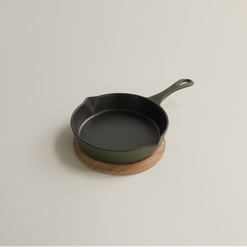 20cm Olive Leaf Satin Enamel Lil Legacy Pan & Serving Lid