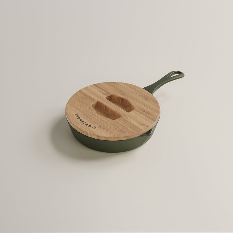 20cm Olive Leaf Satin Enamel Lil Legacy Pan & Serving Lid