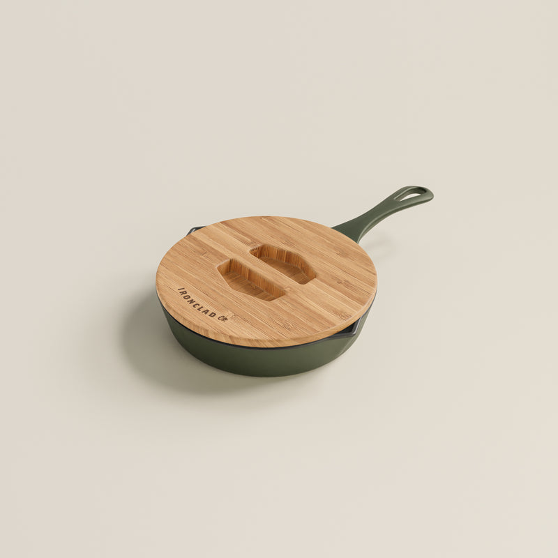 20cm Olive Leaf Satin Enamel Lil Legacy Pan & Serving Lid
