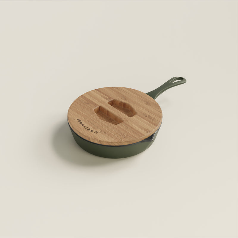 20cm Olive Leaf Satin Enamel Lil Legacy Pan & Serving Lid