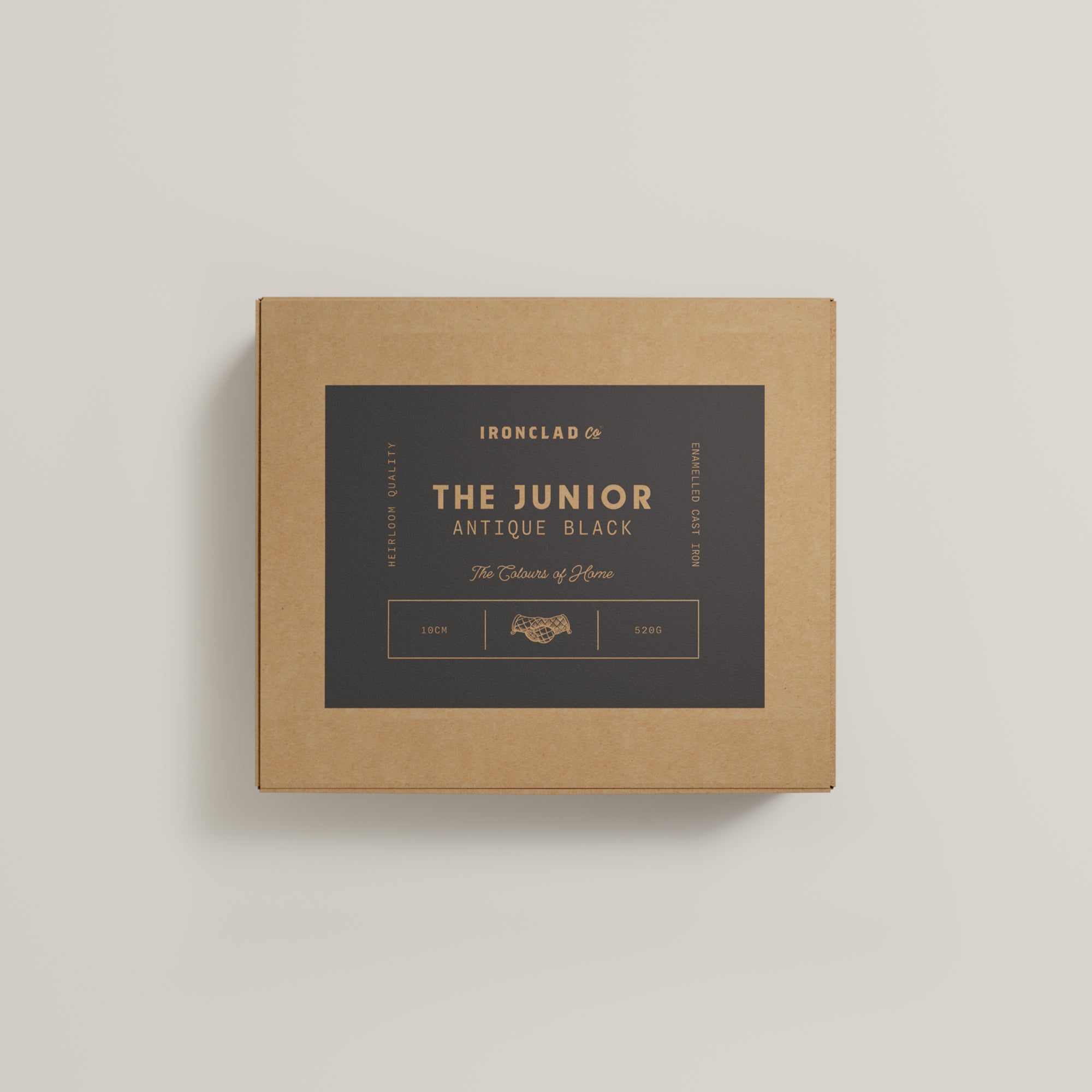 10cm Antique Black Satin Enamel Junior Twin Set