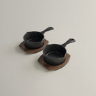 10cm Antique Black Satin Enamel Junior Twin Set