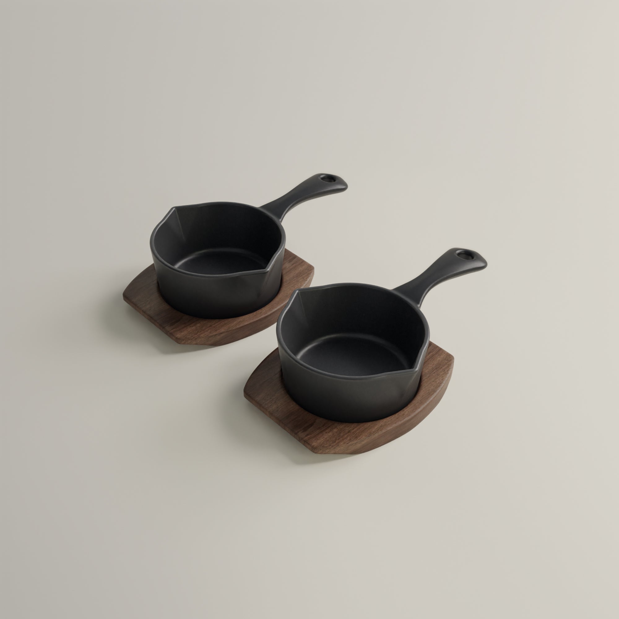 10cm Antique Black Satin Enamel Junior Twin Set