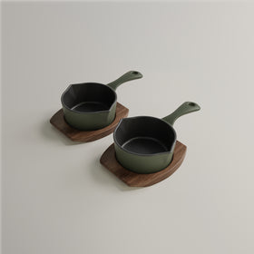 10cm Olive Leaf Satin Enamel Junior Twin Set