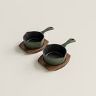 10cm Olive Leaf Satin Enamel Junior Twin Set